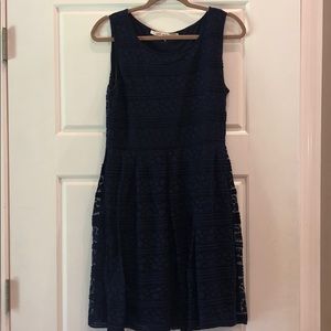 Navy, Polka Dot Patterned Dress (Lightweight)